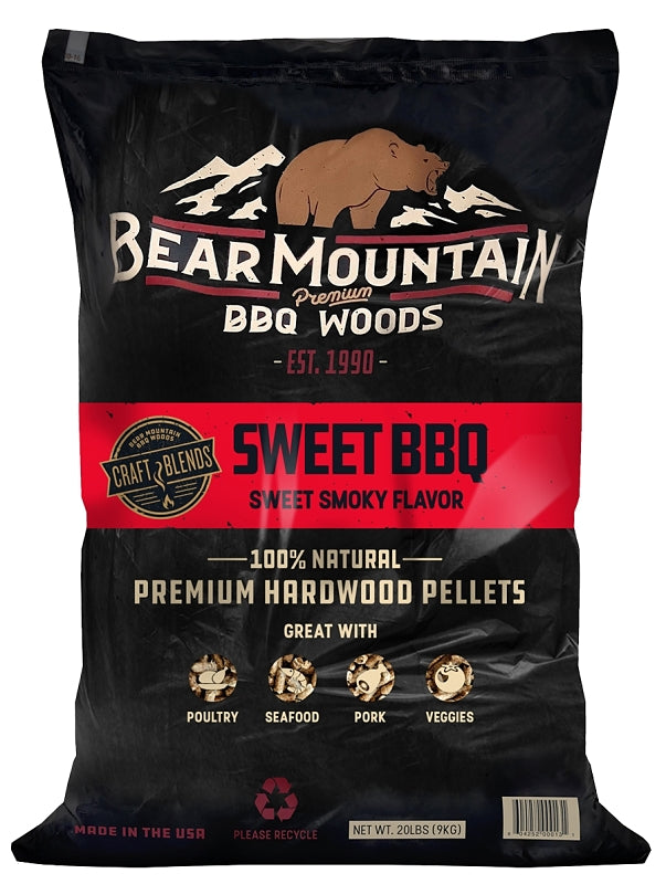 BEAR MOUNTAIN Bear Mountain Craft Blends FK92 Series BBQ Pellet, Sweet, 20 in L, Wood, 20 lb Bag