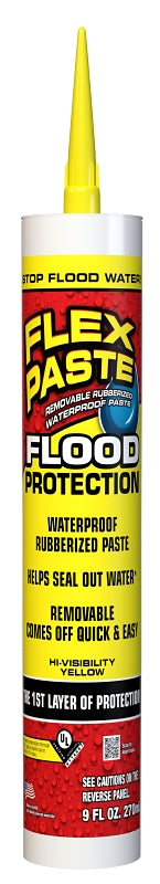 FLEX SEAL Flex Paste Flood Protection RPSYELR10 Rubberized Adhesive, Paste, Yellow, 9 oz, Cartridge