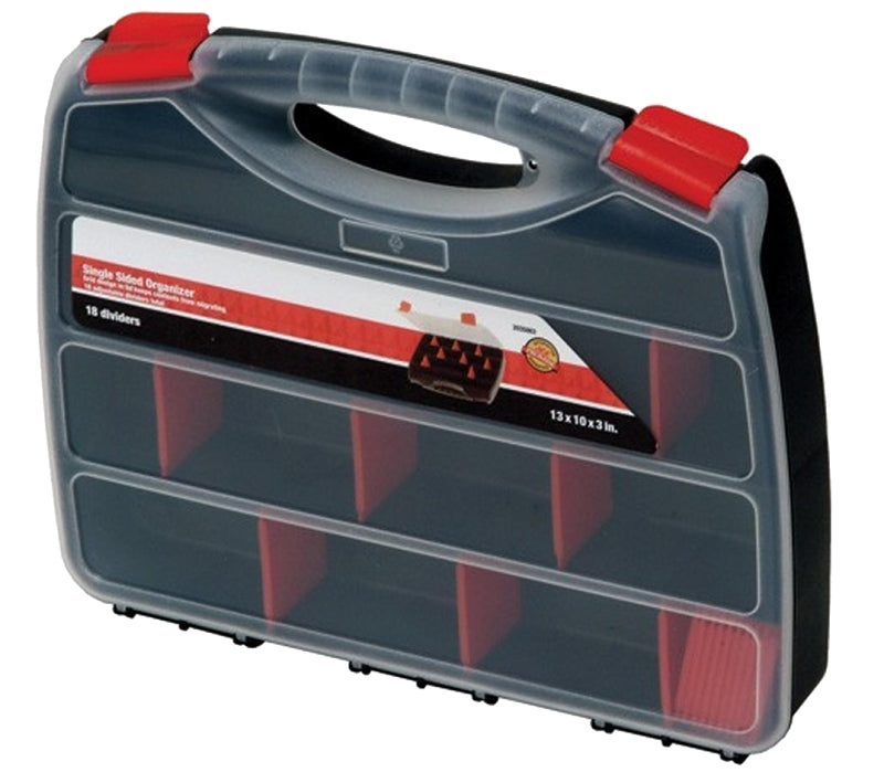QUANTUM STORAGE SYST Quantum Storage Systems ORG80032 Single-Sided Organizer, 12-1/2 in L, 10 in W, 2-1/4 in H, 22-Compartment, Black TOOLS QUANTUM STORAGE SYST