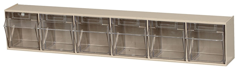 QUANTUM STORAGE SYST Quantum Storage Systems RQTB306IV Tip Out Bin, 3-5/8 in L, 23-5/8 in W, 4-1/2 in H, 6-Compartment, Polystyrene, Ivory TOOLS QUANTUM STORAGE SYST