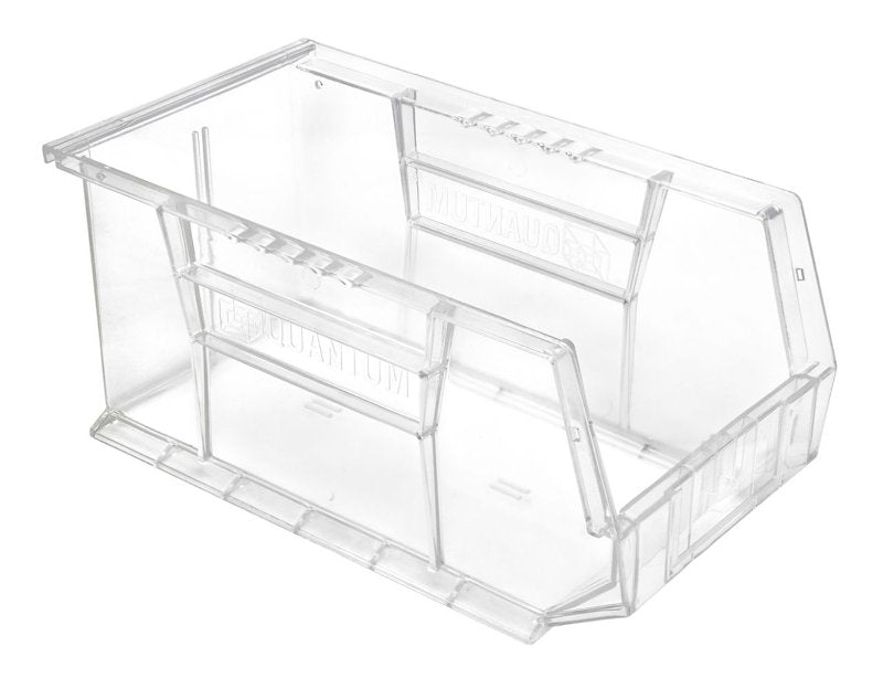 QUANTUM STORAGE SYST Quantum Storage Systems RQUS240CC-UPC Ultra Stack and Hang Bin, 60 lb, Polypropylene, Clear, 14-3/4 in L, 8-1/4 in W TOOLS QUANTUM STORAGE SYST