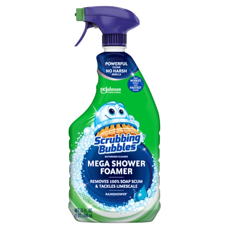 SCRUBBING BUBBLES Scrubbing Bubbles 71016 Shower Cleaner, 32 oz Bottle, Liquid, Pleasant, Light Yellow