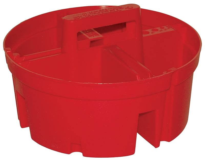 BUCKET BOSS Bucket Boss 15054 Super Stacker, Plastic, Red, 10-1/2 in Dia x 6 in H Outside, 4-Compartment TOOLS BUCKET BOSS