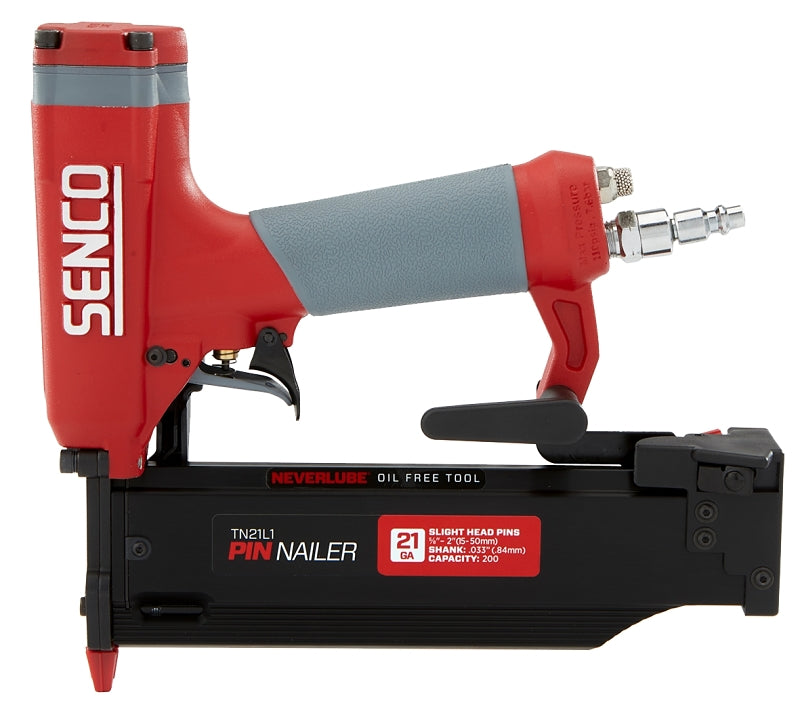 SENCO PRODUCTS Senco TN21L1 Pin Nailer, 200 Magazine, Straight Collation, Strip Collation, 3/5 to 2 in Fastener, 1.1 scfm Air