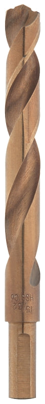 MILWAUKEE Milwaukee RED HELIX 48-89-2327 Drill Bit, 15/32 in Dia, 5.12 in OAL, 3/8 in Dia Shank, 3-Flat, Reduced Shank