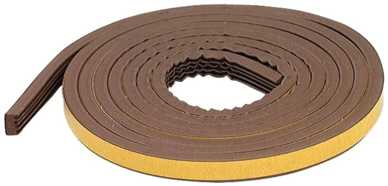 M-D M-D 63644 Weatherstrip Tape, 19/32 in W, 10 ft L, EPDM Rubber, Brown