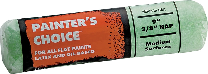 WOOSTER BRUSH Wooster R275-9 Roller Cover, Mint Green, 3/8 in Thick Nap, 9 in L, Knit Fabric Cover PAINT WOOSTER BRUSH