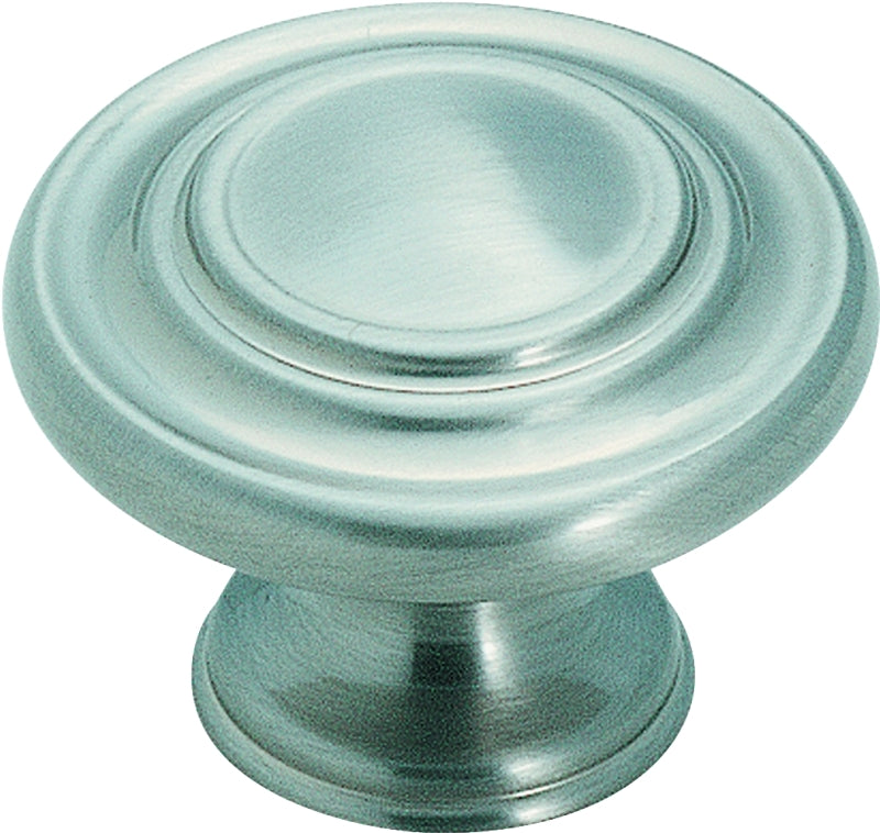 AMEROCK Amerock BP1586G10 Cabinet Knob, 1 in Projection, Traditional, 1-5/16 in, Zinc, Satin Nickel