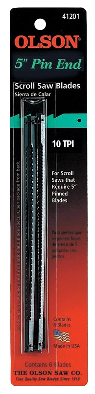 OLSON SAW Olson SC41201 Scroll Saw Blade, Regular Teeth, 10 TPI, 0.07 in W, 5 in L TOOLS OLSON SAW