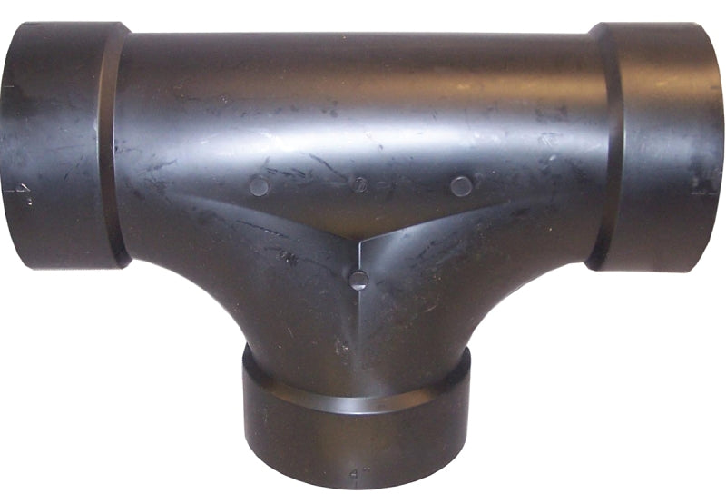 IPEX USA LLC-CANPLAS Canplas 103724BC Cleanout Tee, 4 in, Hub, ABS, Black, SCH 40 Schedule