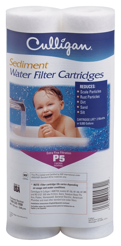 CULLIGAN SALES Culligan P5 Water Filter Cartridge, 5 um Filter, Polypropylene Spun Filter Media PLUMBING, HEATING & VENTILATION CULLIGAN SALES