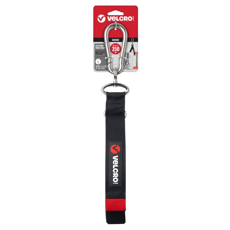 VELCRO BRAND VELCRO Brand EASY HANG VEL-30803-USA Large-Size Heavy-Duty Cinch Strap, 1-1/2 in W, 30 in L, Polypropylene, Black