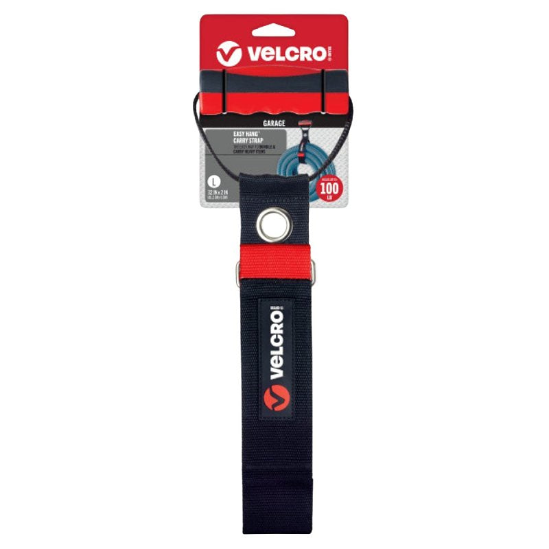 VELCRO BRAND VELCRO Brand EASY HANG VEL-30897-USA Large-Size Heavy-Duty Carry Strap, 2 in W, Nylon, Black, 100 lb AUTOMOTIVE VELCRO BRAND