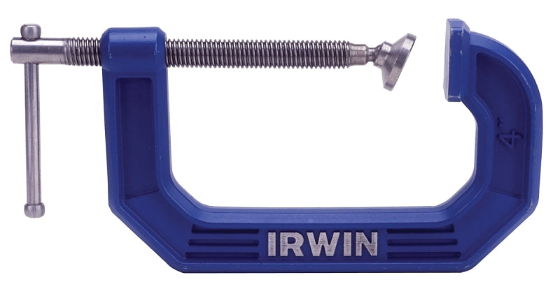 IRWIN Irwin 225108 C-Clamp, 900 lb Clamping, 8 in Max Opening Size, 4 in D Throat, Steel Body, Blue Body