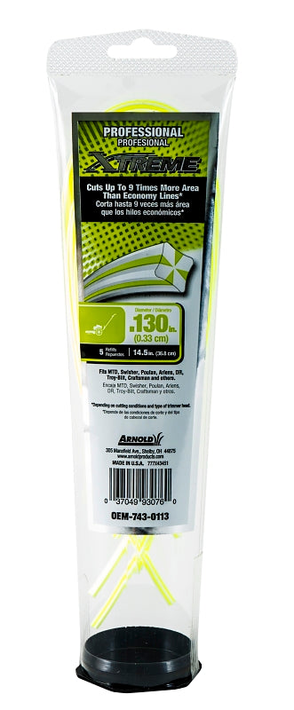 ARNOLD Arnold OEM-743-0113 Trimmer Line, 0.13 in Dia, Co-Polymer, Yellow OUTDOOR LIVING & POWER EQUIPMENT ARNOLD