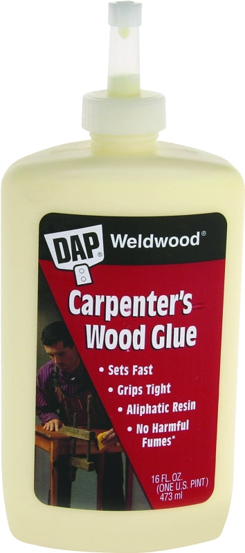DAP DAP Weldwood 00491 Wood Glue, Yellow, 1 pt Bottle PAINT DAP