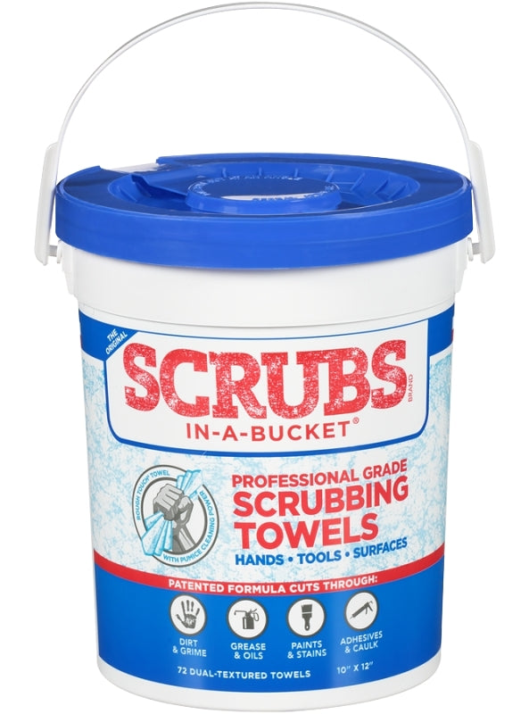 SLIME Scrubs In-A-Bucket 42274 Hand Cleaner Towel, 12 in L, 10 in W, Citrus, Polypropylene AUTOMOTIVE SLIME