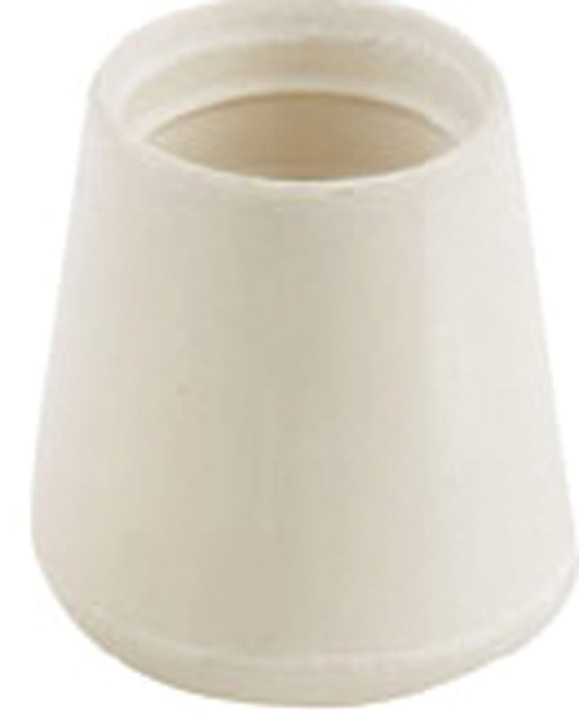 SHEPHERD Shepherd Hardware 9754 Furniture Leg Tip, Round, Rubber, Off-White, 7/8 in Dia
