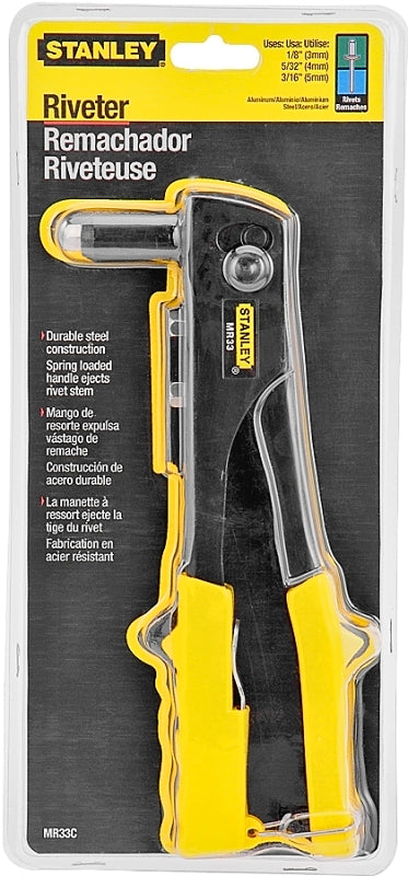 STANLEY STANLEY MR33C Right Angle Riveter, Spring-Loaded Handle, Steel, 10 in L