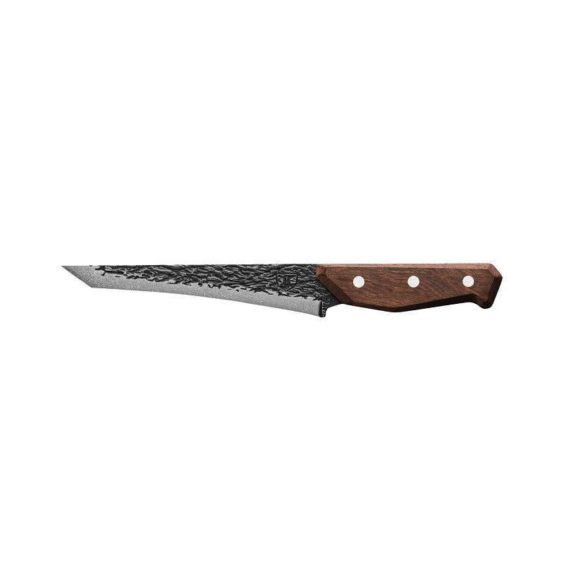 BOLLINGER INDUSTRIES True PrimalForge Series TRU-FXK-1017 Slicer Knife, 7-1/4 in L Blade, Stainless Steel Blade, Wood Handle, Brown Handle