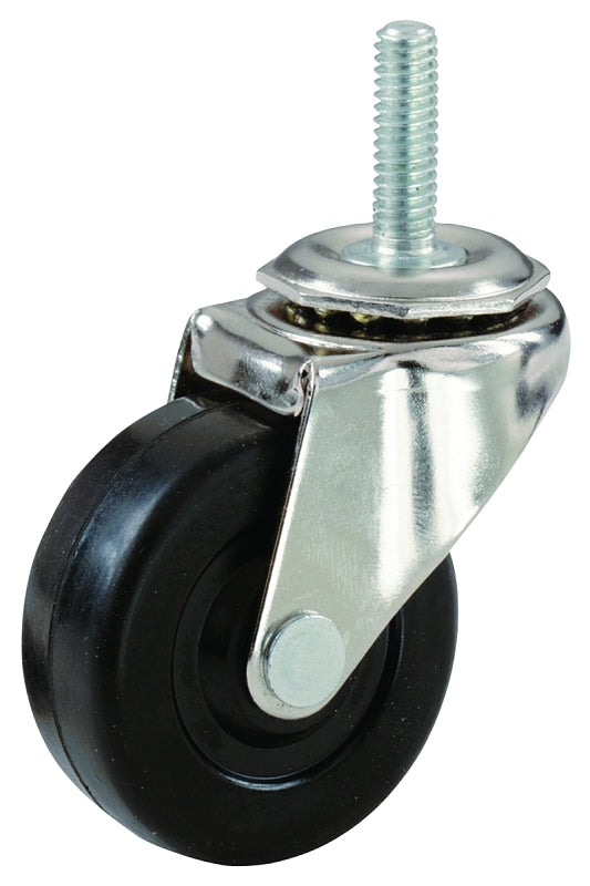 SHEPHERD Shepherd Hardware 9195 Swivel Caster, 3 in Dia Wheel, Rubber Wheel, 90 lb