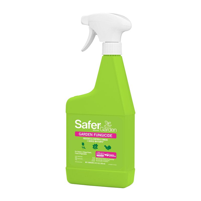 SAFER Safer SG5450 Garden Fungicide Spray, Liquid, Slight Sulfur, Brownish Yellow, 24 fl-oz Bottle LAWN & GARDEN SAFER