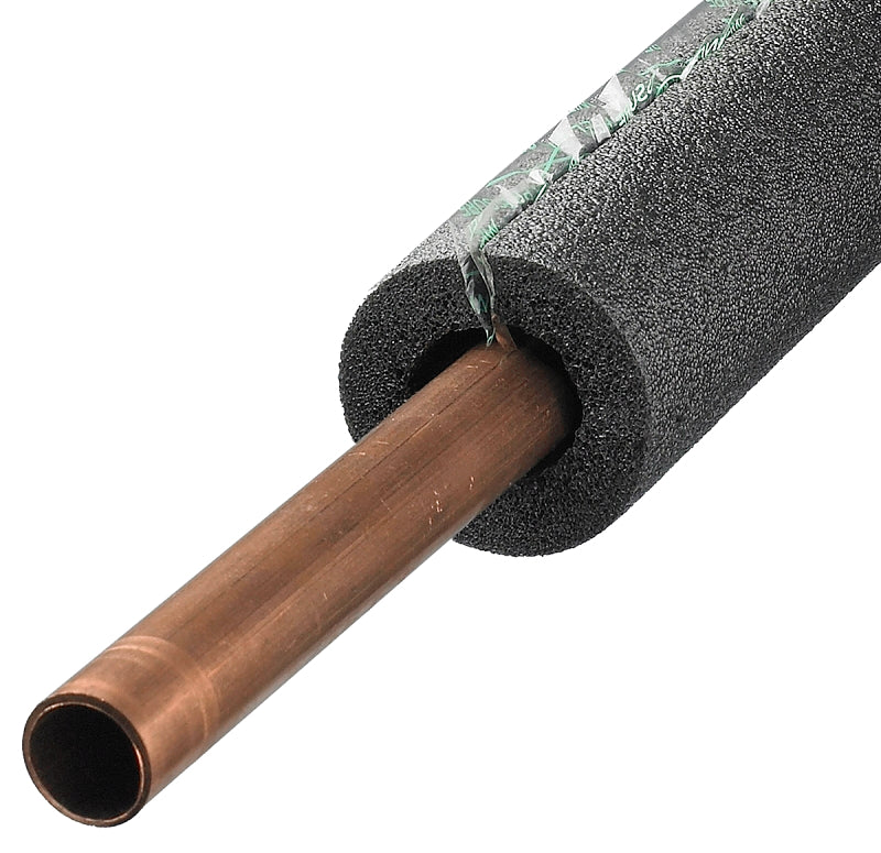 FROST KING Frost King 5P10X Tubular Pipe Insulation, 1/2 in Dia, 3 ft L, Polyethylene Foam, Black, 1/4, 1/2 in Pipe