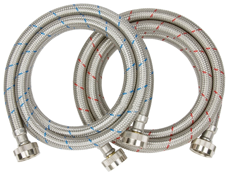 KEENEY Keeney PP22816-2 Supply Hose, 3/4 in ID, 72 in L, Stainless Steel, Blue/Red