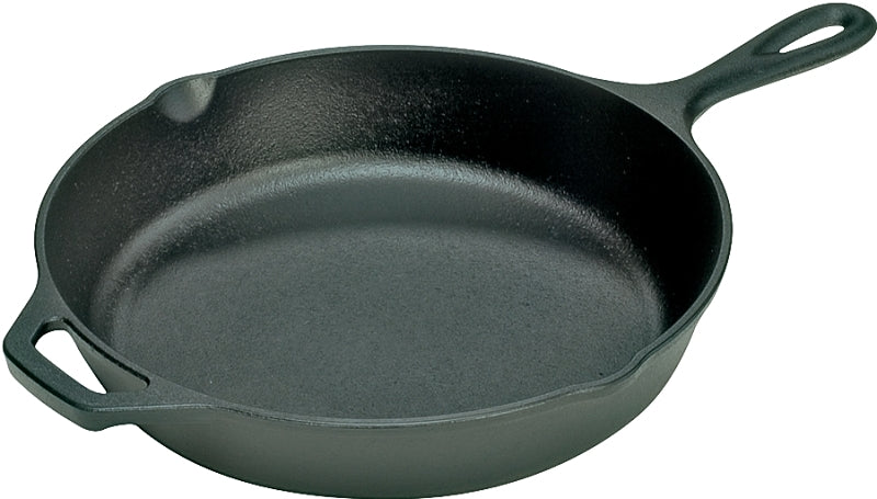 LODGE MFG Lodge L12SK3 Pre-Seasoned Skillet with Handle, 13-1/4 in Dia, Iron, Black