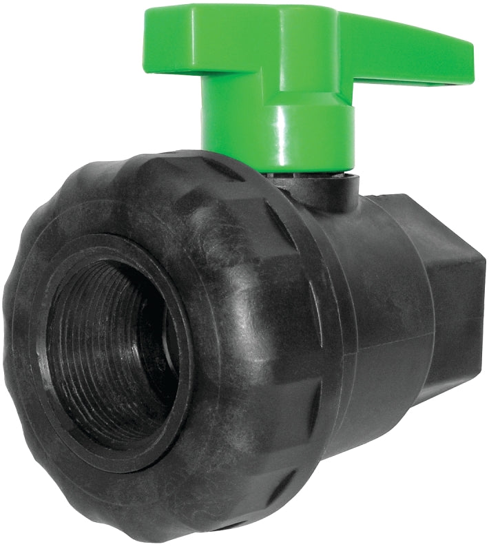 GREEN LEAF Green Leaf SU075E Ball Valve, 3/4 in Connection, Female NPT, 125 psi Pressure, Polypropylene Body