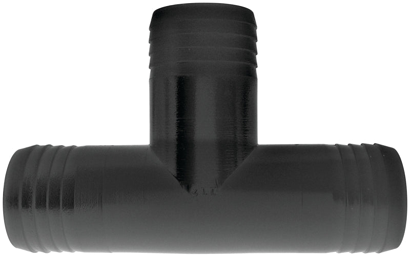 GREEN LEAF Green Leaf T14P Hose Adapter Tee, 1/4 in, Hose Barb, Polypropylene, Black