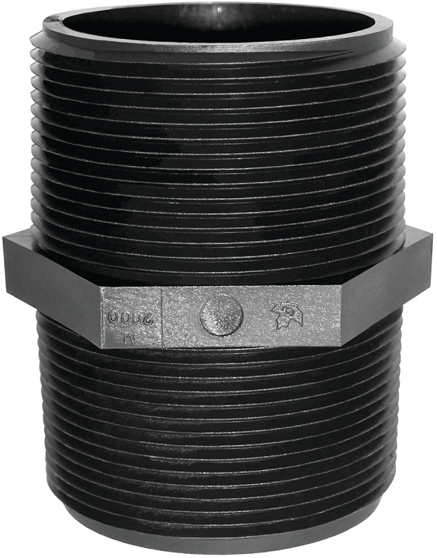 GREEN LEAF Green Leaf M 3400 P Pipe Nipple, 3/4 in, MNPT, Black