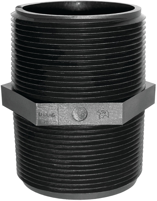 GREEN LEAF Green Leaf M 2004 P Pipe Nipple, 2 x 4 in, MNPT, Black