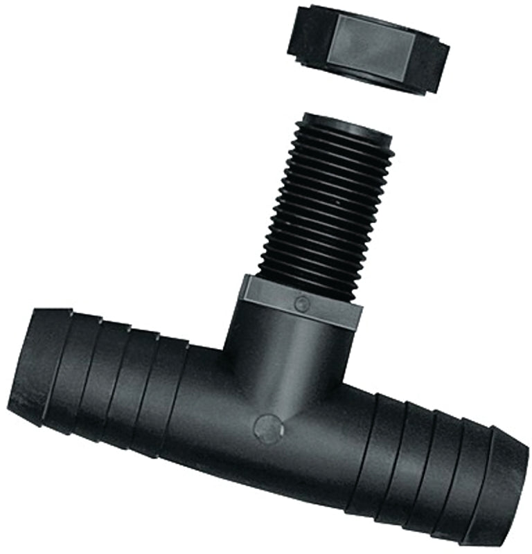 GREEN LEAF Green Leaf NTT 12 P 2PK Hose Tee, 1/2 x 11/16 in, Barb x Male Union, Polypropylene