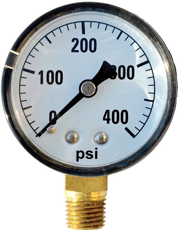 GREEN LEAF Green Leaf SG400PK1 Standard Dry Pressure Gauge, 2 in Dial, 400 psi