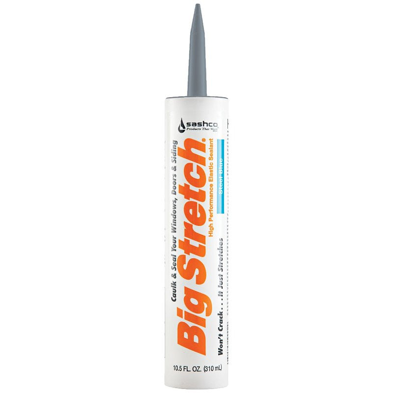 SASHCO Big Stretch 10082 Elastomeric Sealant, Steel Blue, 4 to 5 days Curing, 40 to 120 deg F, 10.5 oz PAINT SASHCO