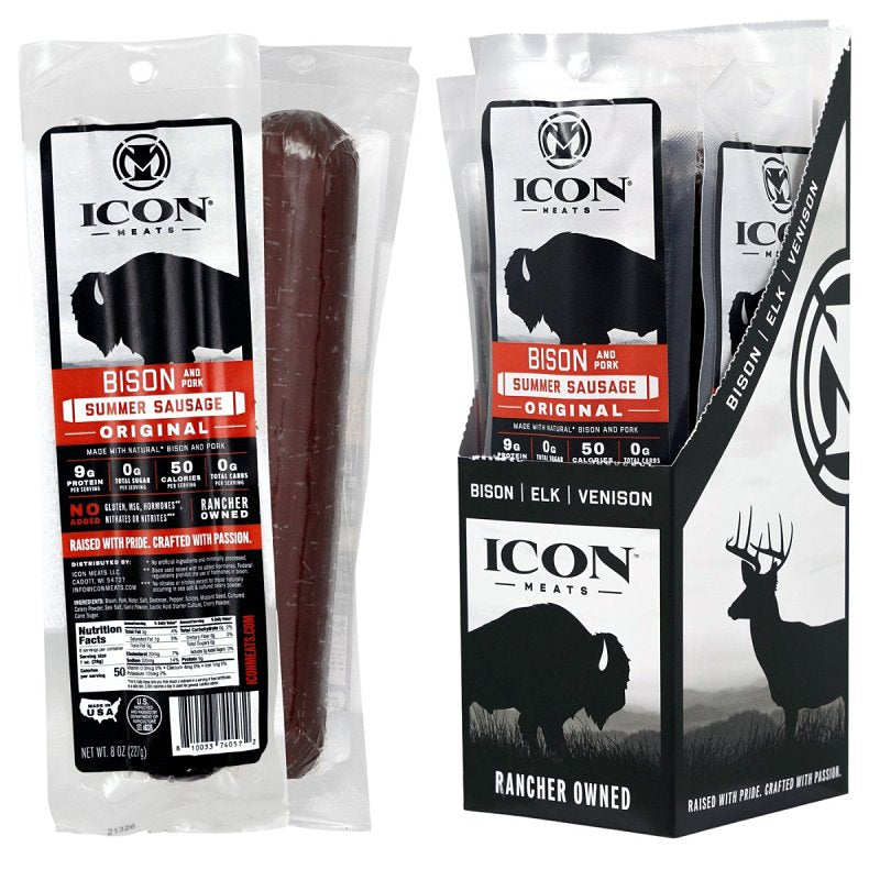 ICON Icon Meats 74057 Summer Sausage, Original, 8 oz Pack