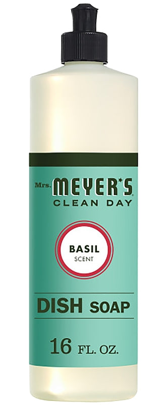 MRS MEYERS Mrs. Meyer's 14103 Dish Soap, 16 oz, Liquid, Herbal, Colorless