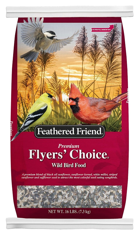 FEATHERED FRIEND Feathered Friend Flyers' Choice 14399 Safflower Seed Wild Bird Food, 16 lb, Premium, Blended, Bag