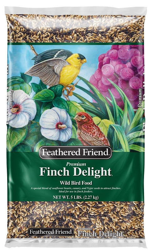 FEATHERED FRIEND Feathered Friend Finch Delight 14396 Sunflower Kernel Wild Bird Food, 5 lb, Blended, Bag