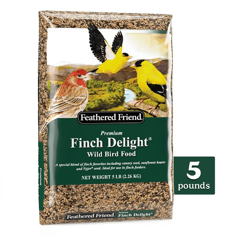 FEATHERED FRIEND Feathered Friend Finch Delight 14396 Sunflower Kernel Wild Bird Food, 5 lb, Blended, Bag