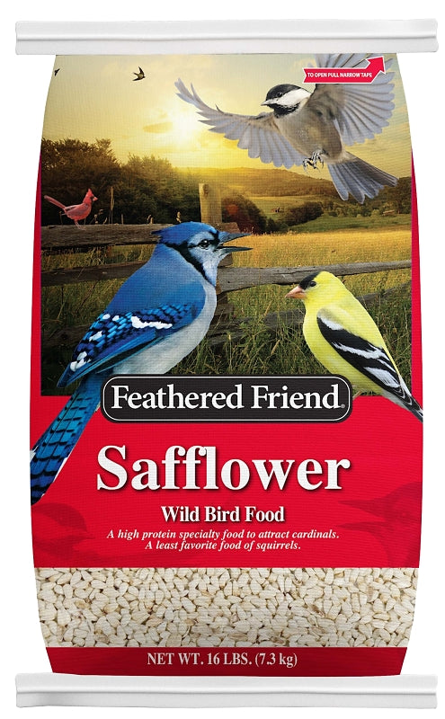 FEATHERED FRIEND Feathered Friend 14420 Safflower Seed Wild Bird Food, Straight, Seed, 16 lb Bag HARDWARE & FARM SUPPLIES FEATHERED FRIEND