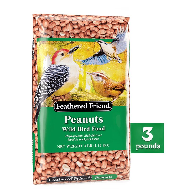 FEATHERED FRIEND Feathered Friend 14368 Peanuts Wild Bird Food, Straight, Seed, 3 lb Bag