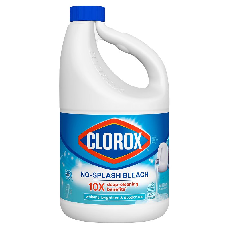 CLOROX Clorox Splash-Less 32339 Bleach, 77 oz, Bottle, Liquid, Clean Linen