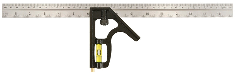 HULTAFORS Johnson 420EM Combination Square, 16 in L Blade, SAE/Metric Graduation, Stainless Steel Blade TOOLS HULTAFORS