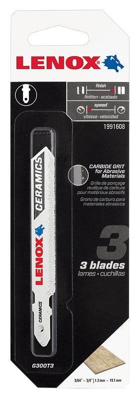 LENOX Lenox 1991608 Jig Saw Blade, 3/8 in W, 3-1/2 in L, 3/PK TOOLS LENOX