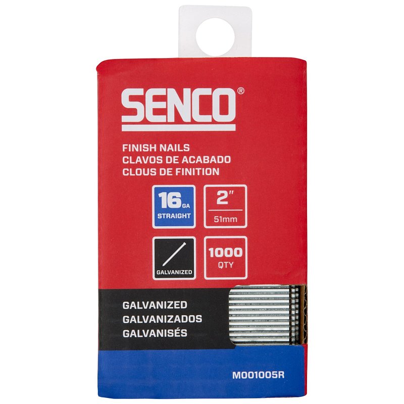 SENCO Senco M001005R Finish Nail Strip, 2 in L, 16 ga, Galvanized/Plain, T-Head Head HARDWARE & FARM SUPPLIES SENCO