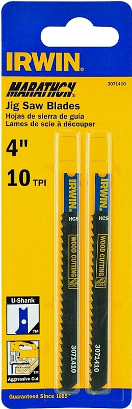 IRWIN Irwin 3071410 Jig Saw Blade, Carbon Steel, 4 in L, 10 TPI TOOLS IRWIN