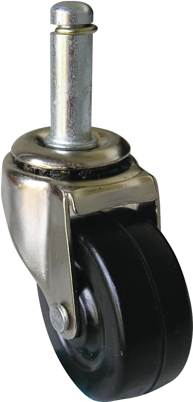 SHEPHERD Shepherd Hardware 9193 Friction Caster, 2 in Dia Wheel, 7/8 in W Wheel, Rubber Wheel, Black, 80 lb HARDWARE & FARM SUPPLIES SHEPHERD