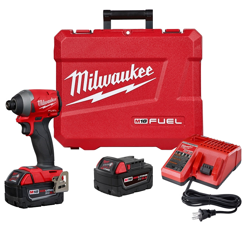 MILWAUKEE Milwaukee 2853-22 Impact Driver Kit, Battery Included, 18 V, 5 Ah, 1/4 in Drive, Hex Drive, 4300 ipm TOOLS MILWAUKEE